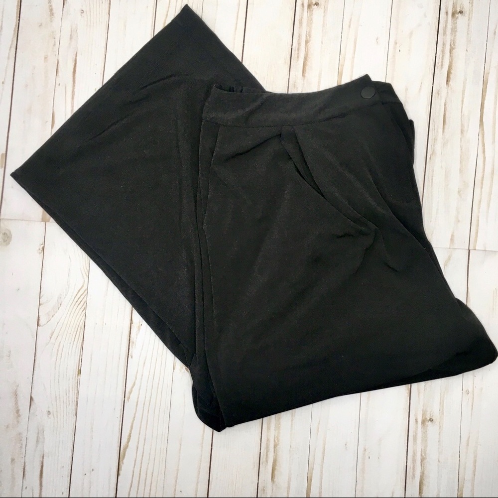 Laundry by Shelli Segal Dress Casual Black Wide Leg Elastic High Rise Pants XL